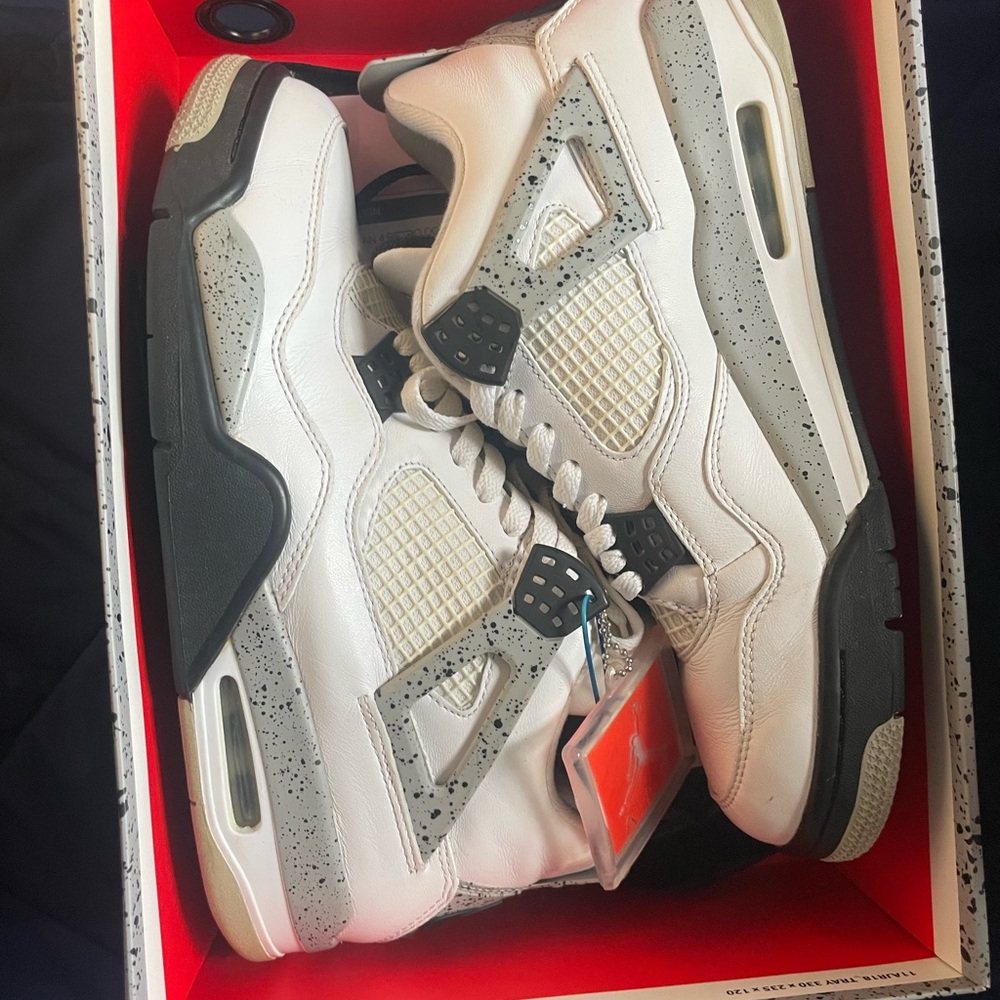 Jordan White and Gray Sneakers Classic Design